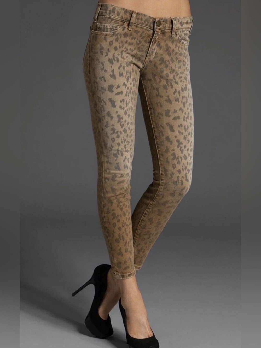 Current/Elliott Leopard Animal Print Skinny Jeans 25